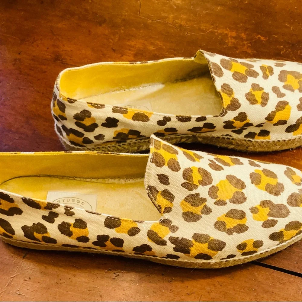 Classic Stubbs & Wootton chettah printed canvas espadrilles jute woven outsole